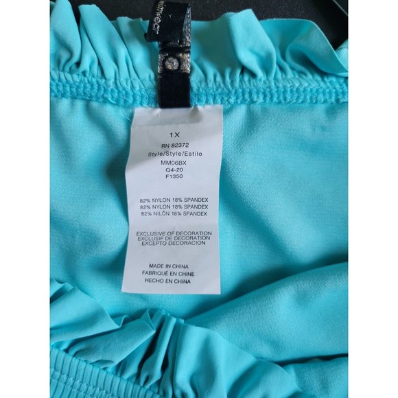 Women's l biza Swimwear High Waisted Bottom W/Princess Seam Ruffle Size 1X - Picture 5 of 5